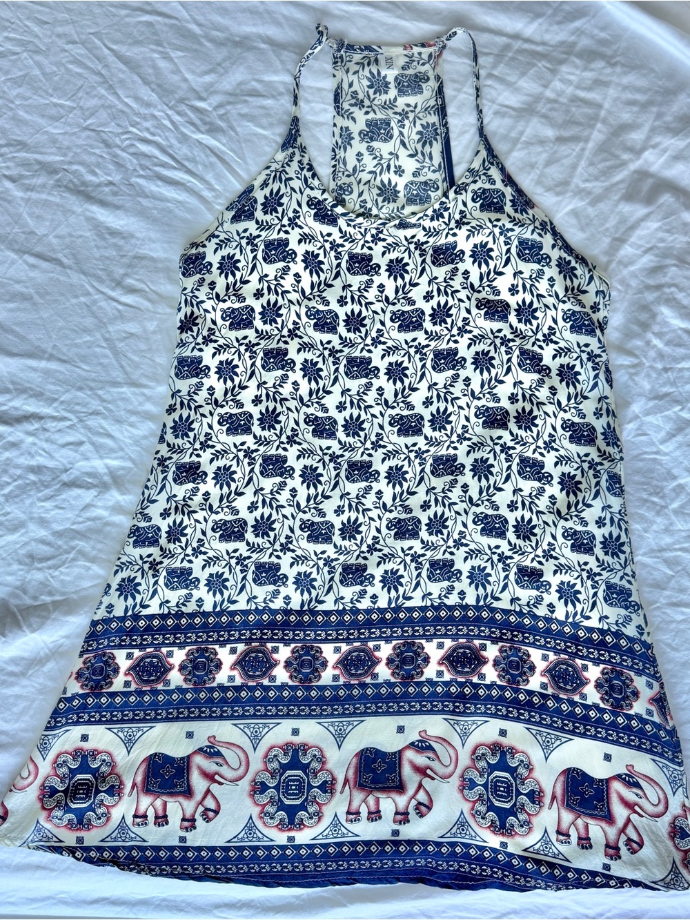 Xin Yan Boho Elephant Upraised Trunk Lucky Print Top or Dress size Unknown